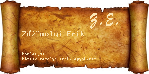 Zámolyi Erik névjegykártya